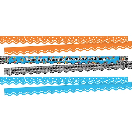 Barker Creek Learning Adventure Double-Sided Scalloped Trim Set of 3 Designs, 39/set 4030